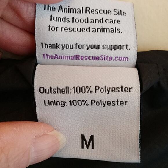 Animal Rescue Site Black Windbreaker size Medium - Picture 7 of 8